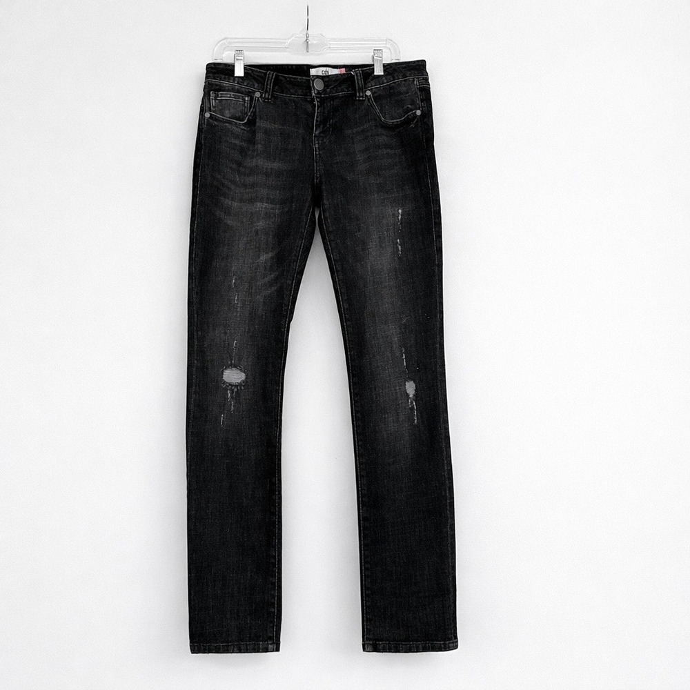 Cabi Black Distressed Slim‎ Boyfriend Jeans Women's Size 4